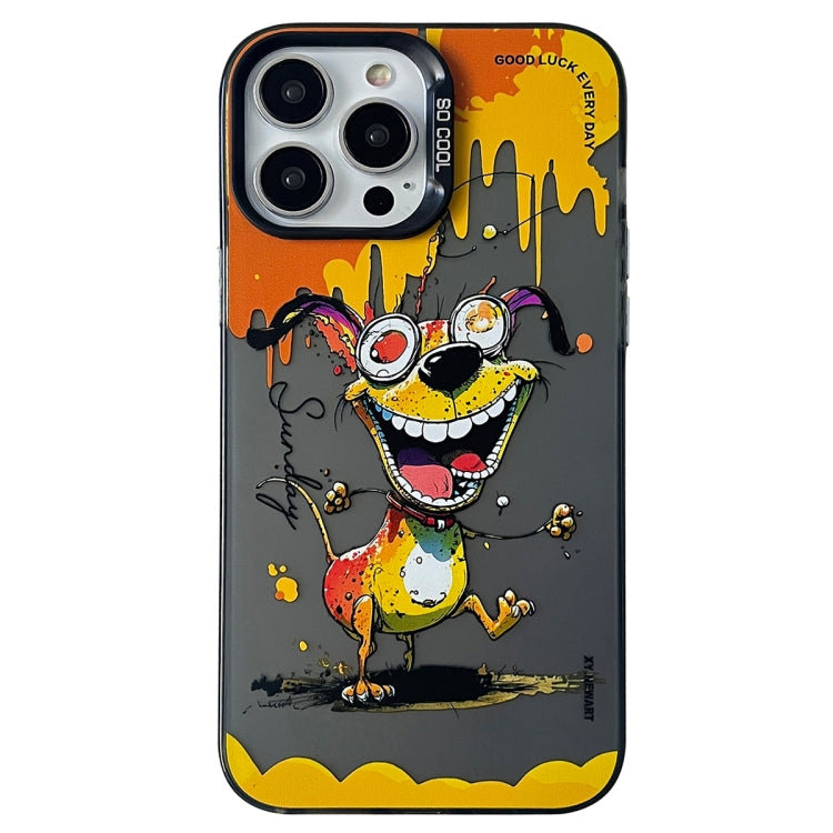 Double Layer Color Silver Series Animal Oil Painting Phone Case, For iPhone 13 Pro, For iPhone 13