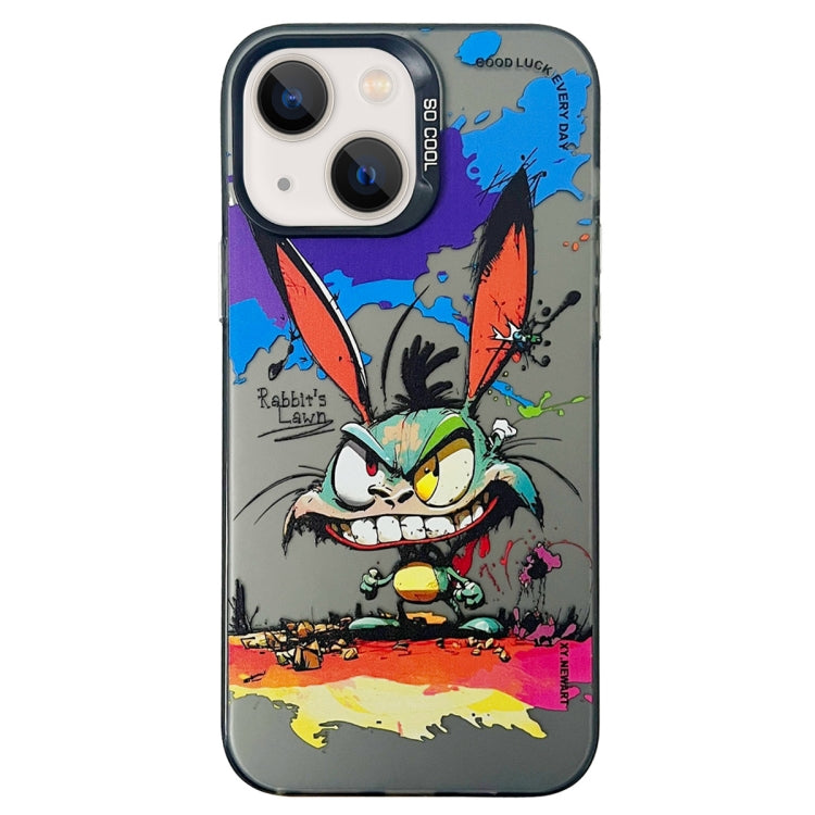 Double Layer Color Silver Series Animal Oil Painting Phone Case, For iPhone 13 Pro, For iPhone 13
