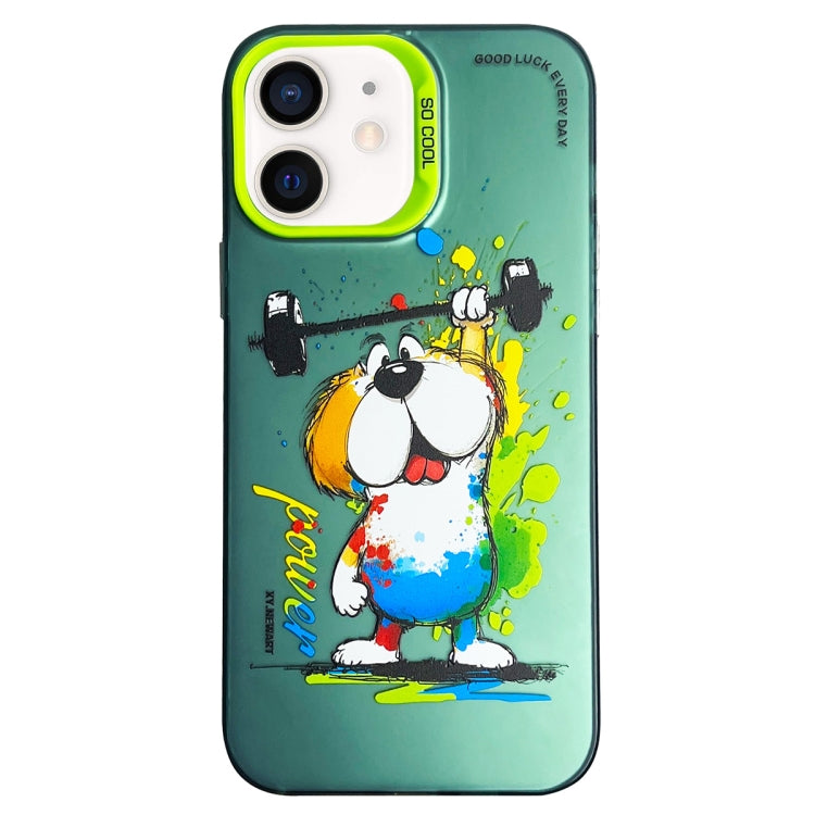 Double Layer Color Silver Series Animal Oil Painting Phone Case, For iPhone 12, For iPhone 12 Pro Max