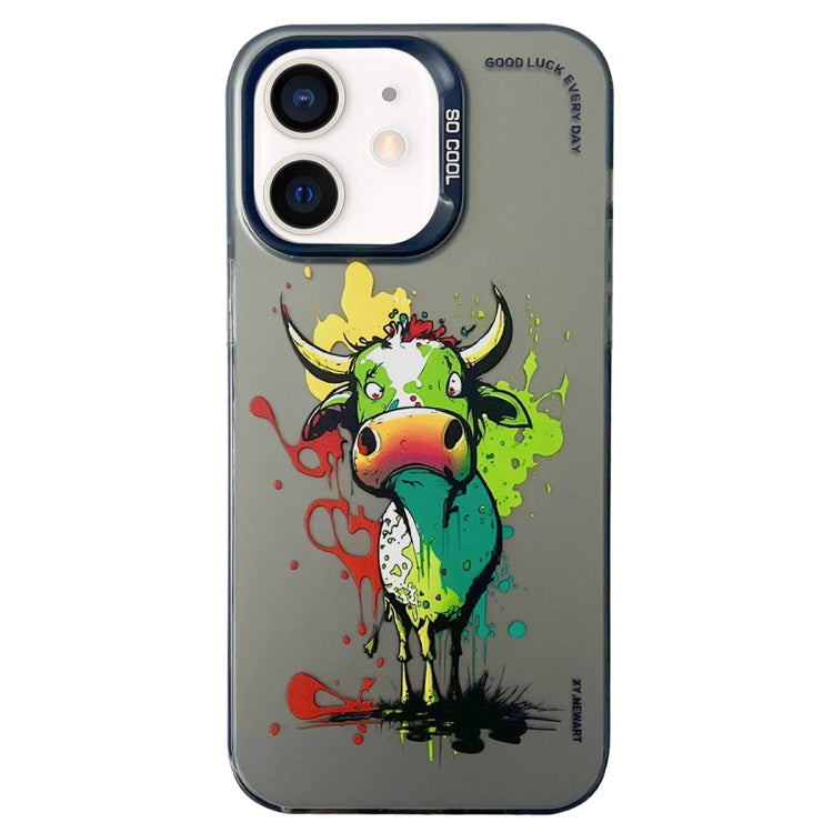 Double Layer Color Silver Series Animal Oil Painting Phone Case, For iPhone 12, For iPhone 12 Pro Max