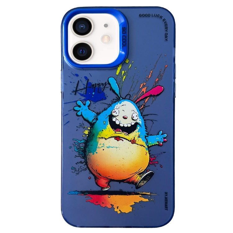 Double Layer Color Silver Series Animal Oil Painting Phone Case, For iPhone 12, For iPhone 12 Pro Max
