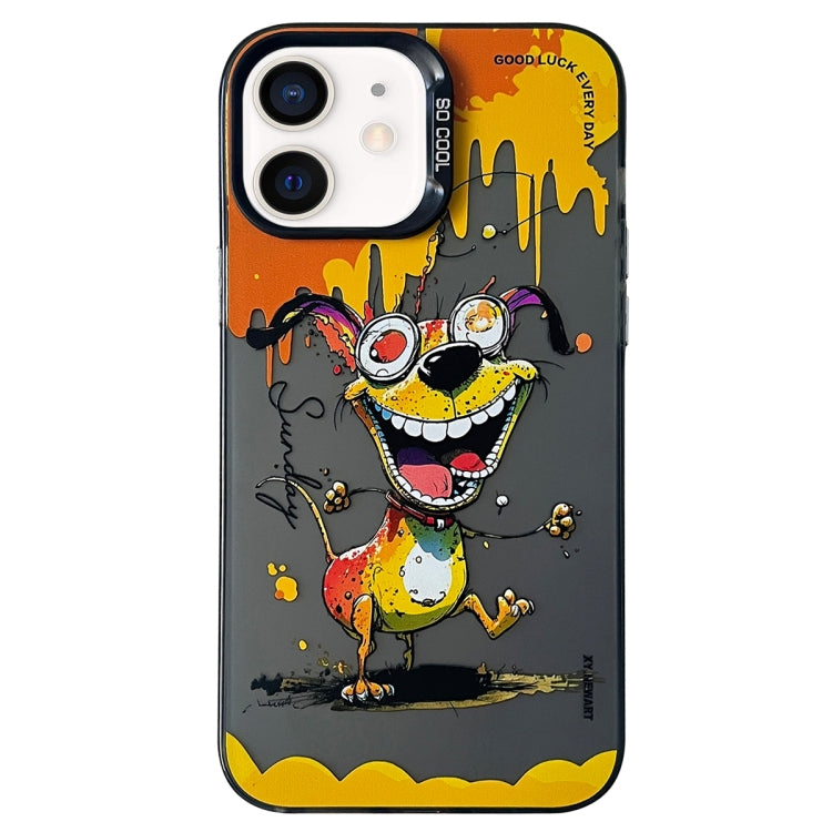 Double Layer Color Silver Series Animal Oil Painting Phone Case, For iPhone 12, For iPhone 12 Pro Max