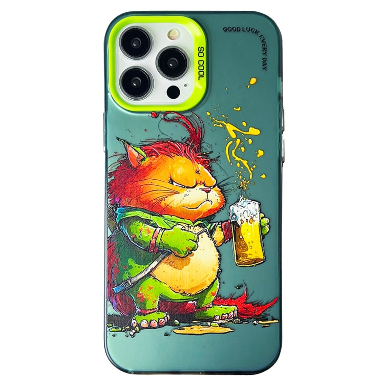 Double Layer Color Silver Series Animal Oil Painting Phone Case, For iPhone 12, For iPhone 12 Pro Max