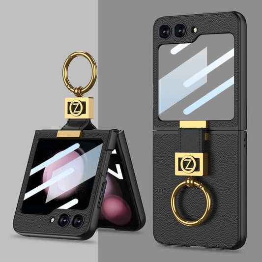 GKK Ultra-thin Z Ring Holder Leather Phone Case, For Samsung Galaxy Z Flip5