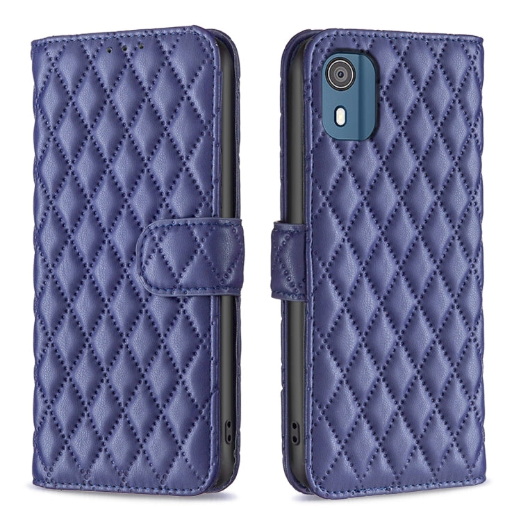 Diamond Lattice Wallet Flip Leather Phone Case, For Nokia C02