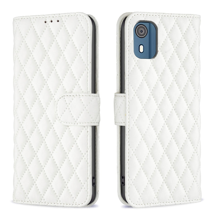 Diamond Lattice Wallet Flip Leather Phone Case, For Nokia C02