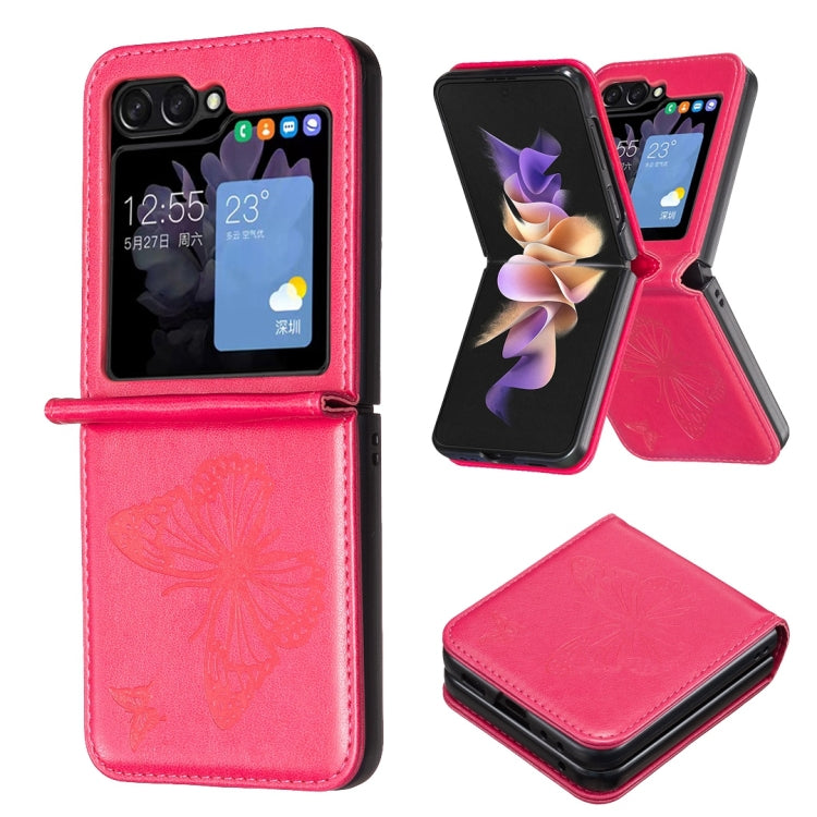 Embossing Two Butterflies Leather Phone Case, For Samsung Galaxy Z Flip6 / Flip7 FE, For Samsung Galaxy Z Flip5, For Samsung Galaxy Z Flip4, For Samsung Galaxy Z Flip3 5G