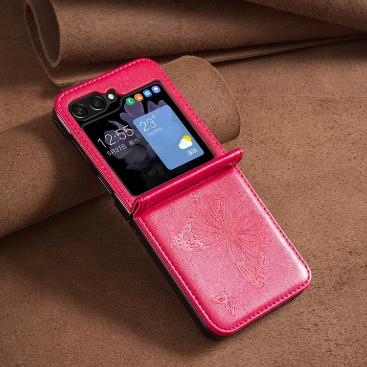 Embossing Two Butterflies Leather Phone Case, For Samsung Galaxy Z Flip6 / Flip7 FE, For Samsung Galaxy Z Flip5, For Samsung Galaxy Z Flip4, For Samsung Galaxy Z Flip3 5G