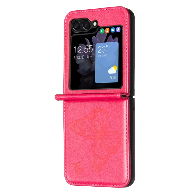 Embossing Two Butterflies Leather Phone Case, For Samsung Galaxy Z Flip6 / Flip7 FE, For Samsung Galaxy Z Flip5, For Samsung Galaxy Z Flip4, For Samsung Galaxy Z Flip3 5G