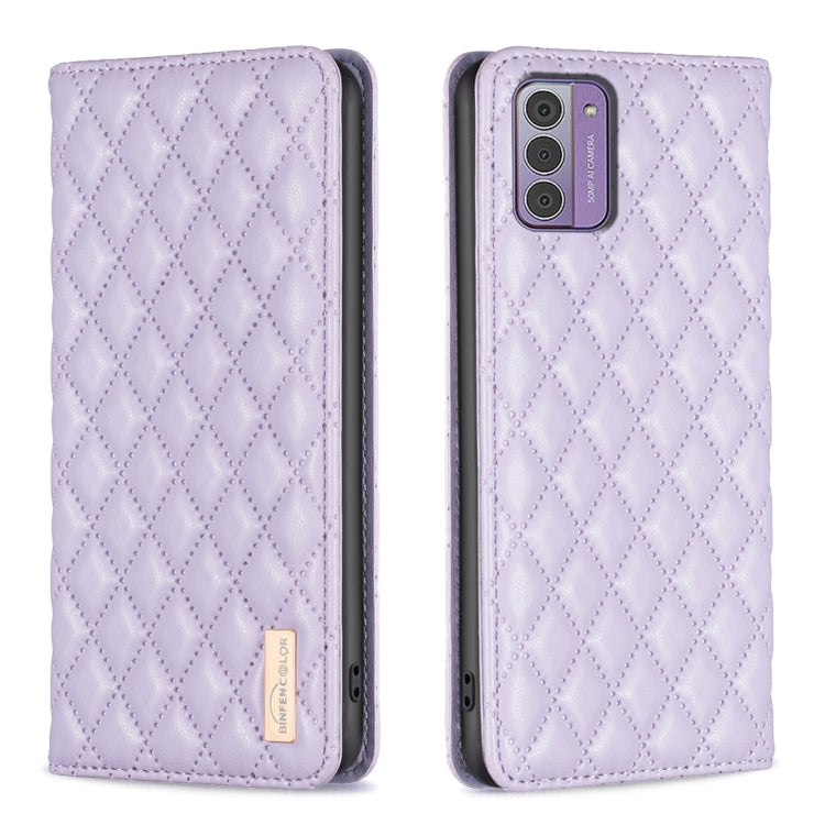 Diamond Lattice Magnetic Leather Flip Phone Case, For Nokia G42/G310