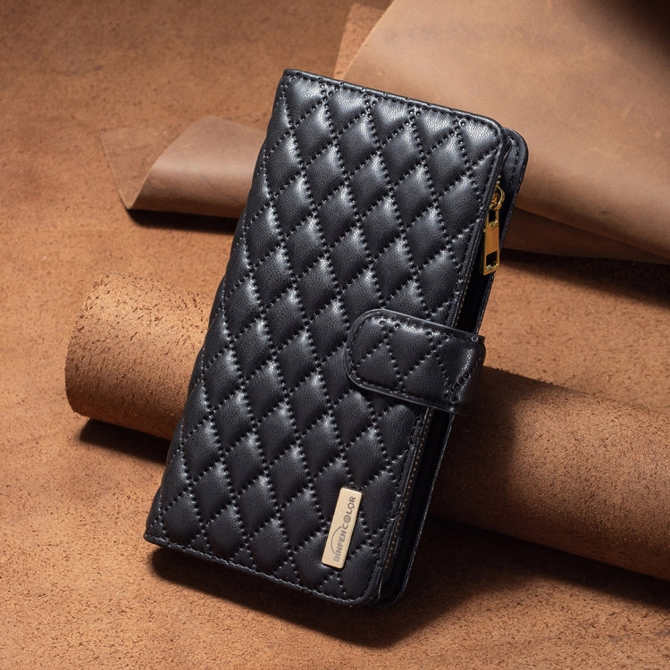 Diamond Lattice Zipper Wallet Leather Flip Phone Case, For Nokia G42/G310