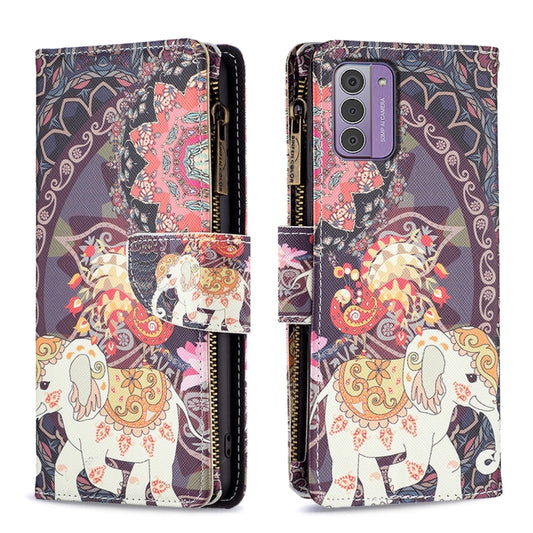 Colored Drawing Pattern Zipper Leather Phone Case, For Nokia G42/G310
