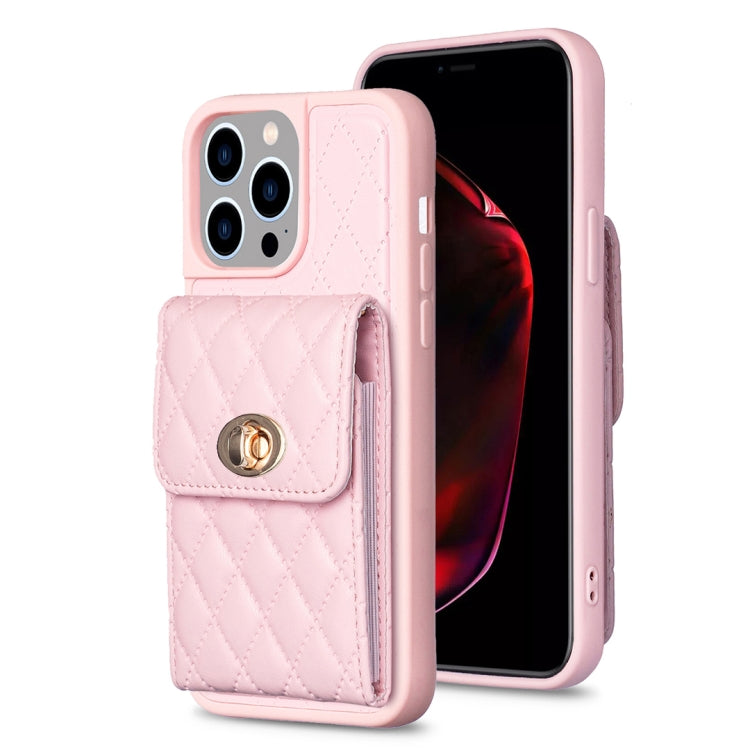 Vertical Wallet Rhombic Leather Phone Case, For iPhone 15 Pro Max, For iPhone 15 Pro, For iPhone 15 Plus, For iPhone 15