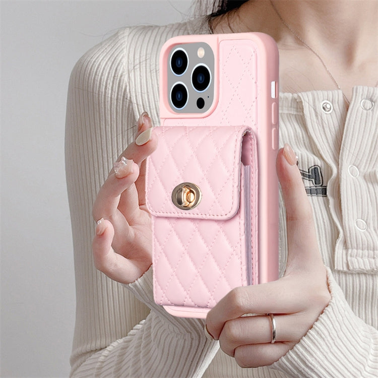 Vertical Wallet Rhombic Leather Phone Case, For iPhone 15 Pro Max, For iPhone 15 Pro, For iPhone 15 Plus, For iPhone 15