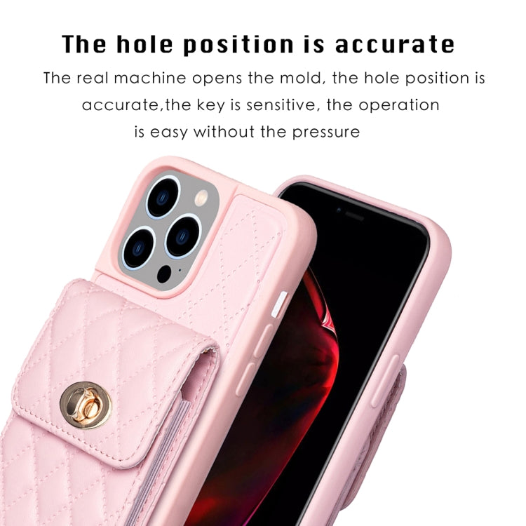 Vertical Wallet Rhombic Leather Phone Case, For iPhone 15 Pro Max, For iPhone 15 Pro, For iPhone 15 Plus, For iPhone 15