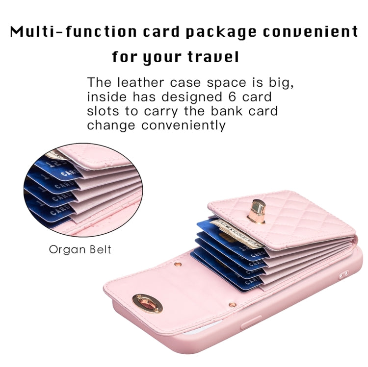 Vertical Wallet Rhombic Leather Phone Case, For iPhone 15 Pro Max, For iPhone 15 Pro, For iPhone 15 Plus, For iPhone 15