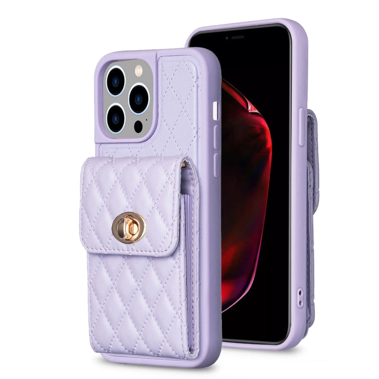 Vertical Wallet Rhombic Leather Phone Case, For iPhone 15 Pro Max, For iPhone 15 Pro, For iPhone 15 Plus, For iPhone 15