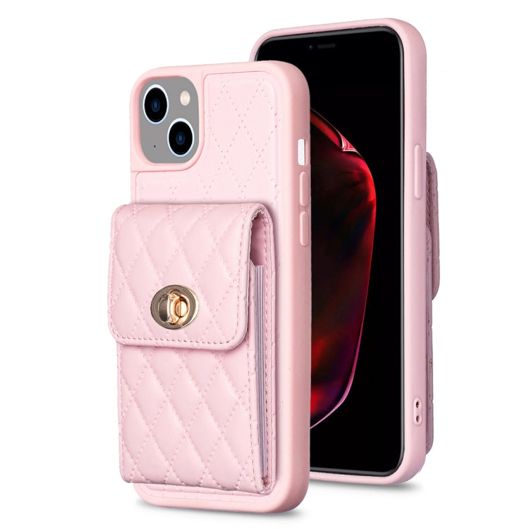 Vertical Wallet Rhombic Leather Phone Case, For iPhone 15 Pro Max, For iPhone 15 Pro, For iPhone 15 Plus, For iPhone 15