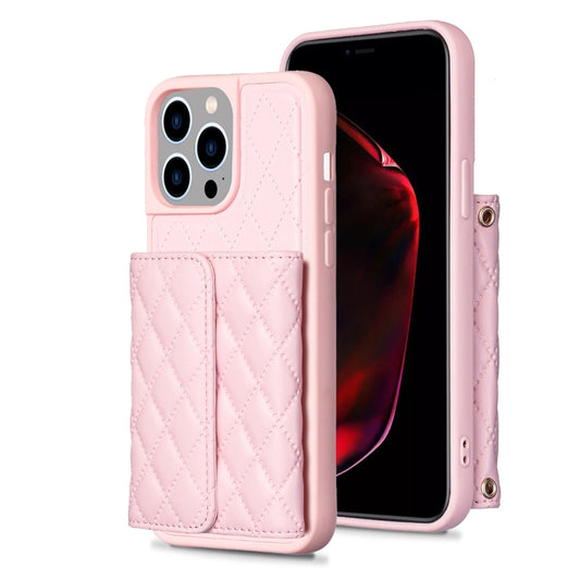 Horizontal Wallet Rhombic Leather Phone Case, For iPhone 15 Pro Max, For iPhone 15 Pro, For iPhone 15 Plus, For iPhone 15