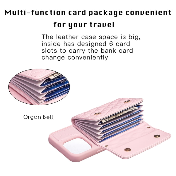 Horizontal Wallet Rhombic Leather Phone Case, For iPhone 15 Pro Max, For iPhone 15 Pro, For iPhone 15 Plus, For iPhone 15