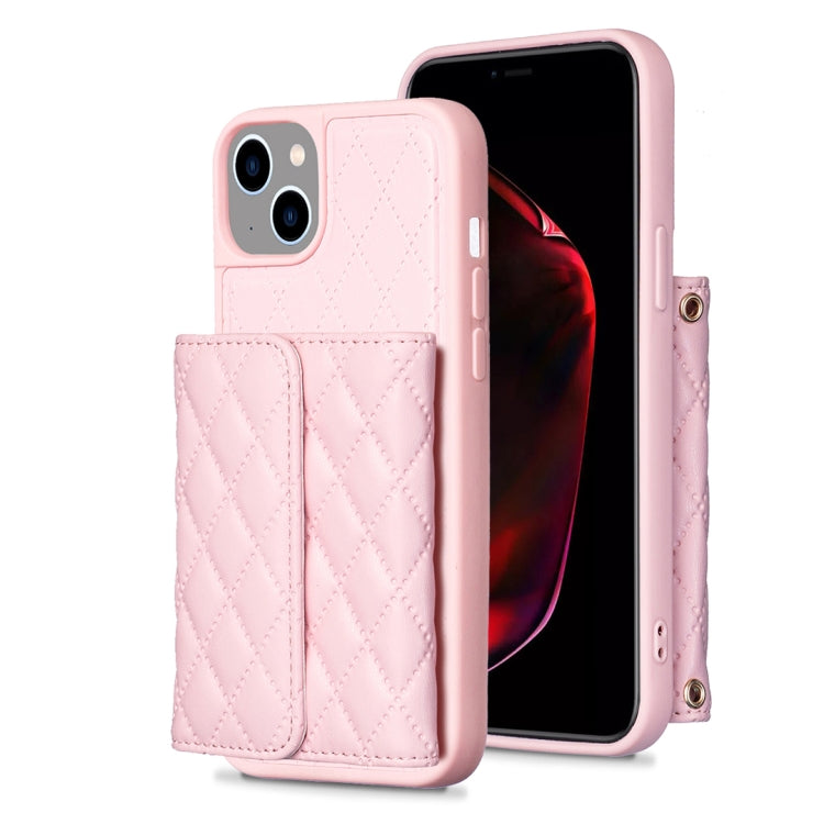 Horizontal Wallet Rhombic Leather Phone Case, For iPhone 15 Pro Max, For iPhone 15 Pro, For iPhone 15 Plus, For iPhone 15