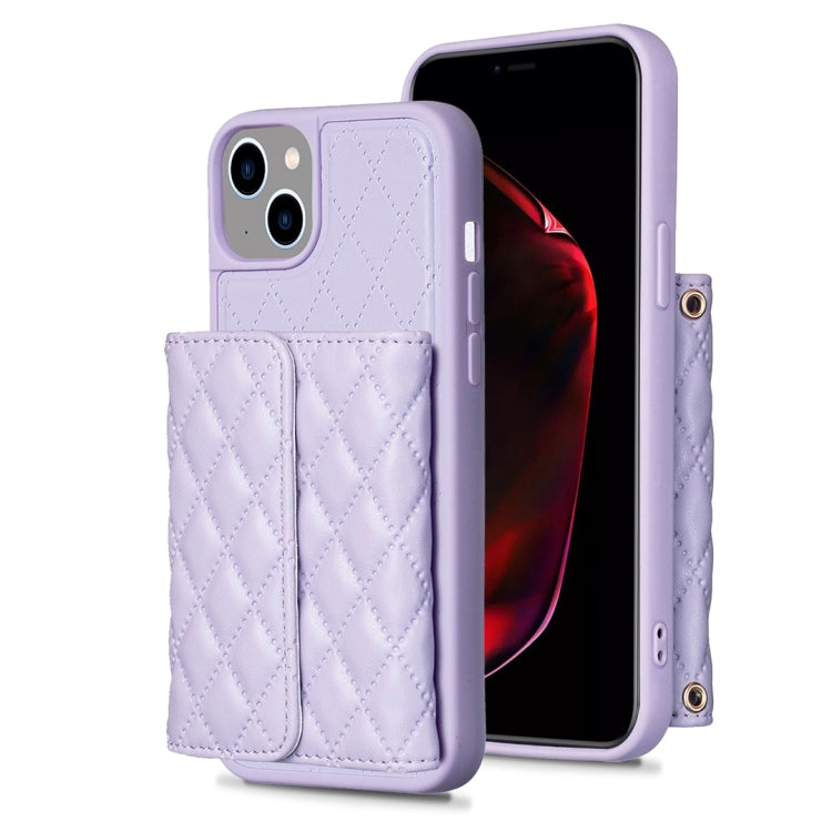 Horizontal Wallet Rhombic Leather Phone Case, For iPhone 15 Pro Max, For iPhone 15 Pro, For iPhone 15 Plus, For iPhone 15