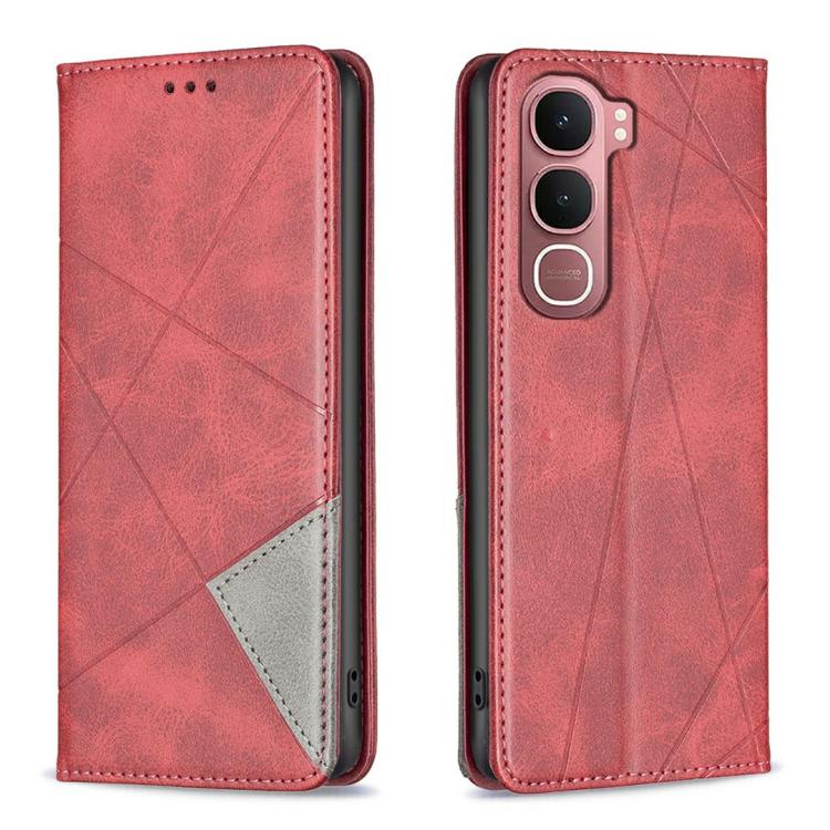 Rhombus Texture Magnetic Leather Phone Case, For vivo Y21 5G 2026 / Y05 4G, For vivo Y31 5G 2025, For vivo Y400 5G Global, For vivo Y78 5G, For vivo Y27 4G