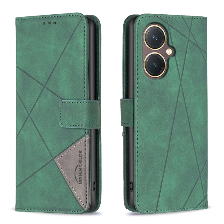 Magnetic Buckle Rhombus Texture Leather Phone Case, For vivo Y03 4G Global, For vivo Y200 5G, For vivo Y78 5G, For vivo Y27 4G