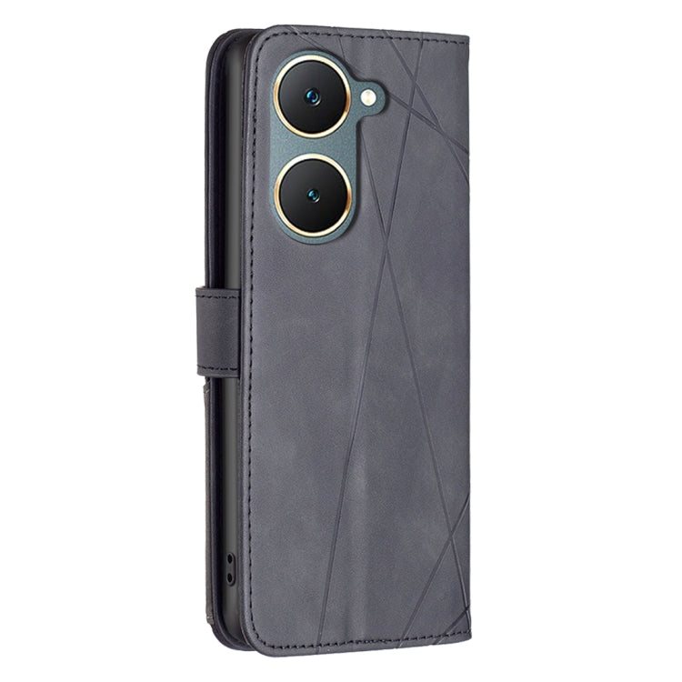 Magnetic Buckle Rhombus Texture Leather Phone Case, For vivo Y03 4G Global, For vivo Y200 5G, For vivo Y78 5G, For vivo Y27 4G