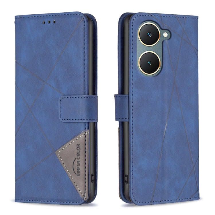 Magnetic Buckle Rhombus Texture Leather Phone Case, For vivo Y03 4G Global, For vivo Y200 5G, For vivo Y78 5G, For vivo Y27 4G