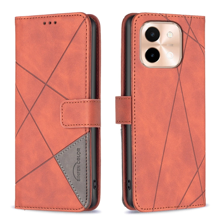 Magnetic Buckle Rhombus Texture Leather Phone Case, For vivo Y21 5G 2026 / Y05 4G, For vivo Y31 5G 2025, For vivo Y400 5G Global, For vivo Y39 5G, For vivo Y29S 5G Global / Y04 5G Global, For vivo Y29 4G, For vivo Y28 4G, For vivo Y200i 5G / Y38 5G