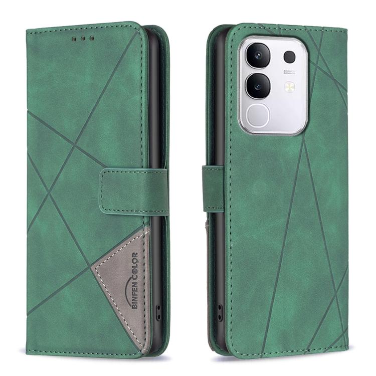 Magnetic Buckle Rhombus Texture Leather Phone Case, For vivo Y21 5G 2026 / Y05 4G, For vivo Y31 5G 2025, For vivo Y400 5G Global, For vivo Y39 5G, For vivo Y29S 5G Global / Y04 5G Global, For vivo Y29 4G, For vivo Y28 4G, For vivo Y200i 5G / Y38 5G
