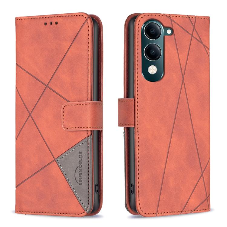 Magnetic Buckle Rhombus Texture Leather Phone Case, For vivo Y21 5G 2026 / Y05 4G, For vivo Y31 5G 2025, For vivo Y400 5G Global, For vivo Y39 5G, For vivo Y29S 5G Global / Y04 5G Global, For vivo Y29 4G, For vivo Y28 4G, For vivo Y200i 5G / Y38 5G