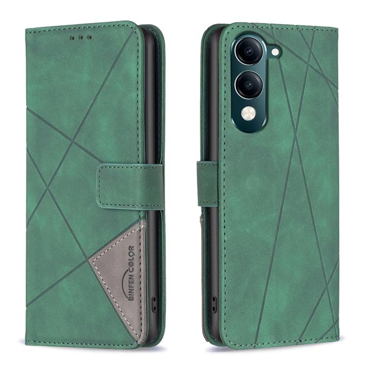 Magnetic Buckle Rhombus Texture Leather Phone Case, For vivo Y21 5G 2026 / Y05 4G, For vivo Y31 5G 2025, For vivo Y400 5G Global, For vivo Y39 5G, For vivo Y29S 5G Global / Y04 5G Global, For vivo Y29 4G, For vivo Y28 4G, For vivo Y200i 5G / Y38 5G