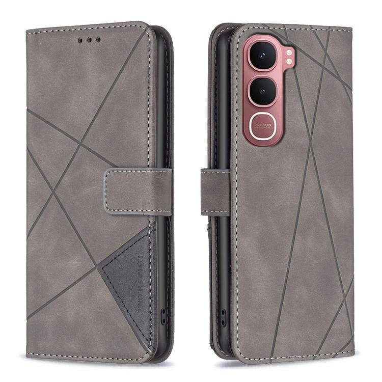 Magnetic Buckle Rhombus Texture Leather Phone Case, For vivo Y21 5G 2026 / Y05 4G, For vivo Y31 5G 2025, For vivo Y400 5G Global, For vivo Y39 5G, For vivo Y29S 5G Global / Y04 5G Global, For vivo Y29 4G, For vivo Y28 4G, For vivo Y200i 5G / Y38 5G