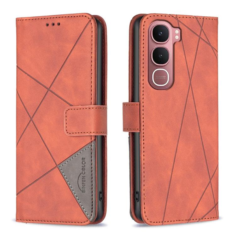 Magnetic Buckle Rhombus Texture Leather Phone Case, For vivo Y21 5G 2026 / Y05 4G, For vivo Y31 5G 2025, For vivo Y400 5G Global, For vivo Y39 5G, For vivo Y29S 5G Global / Y04 5G Global, For vivo Y29 4G, For vivo Y28 4G, For vivo Y200i 5G / Y38 5G