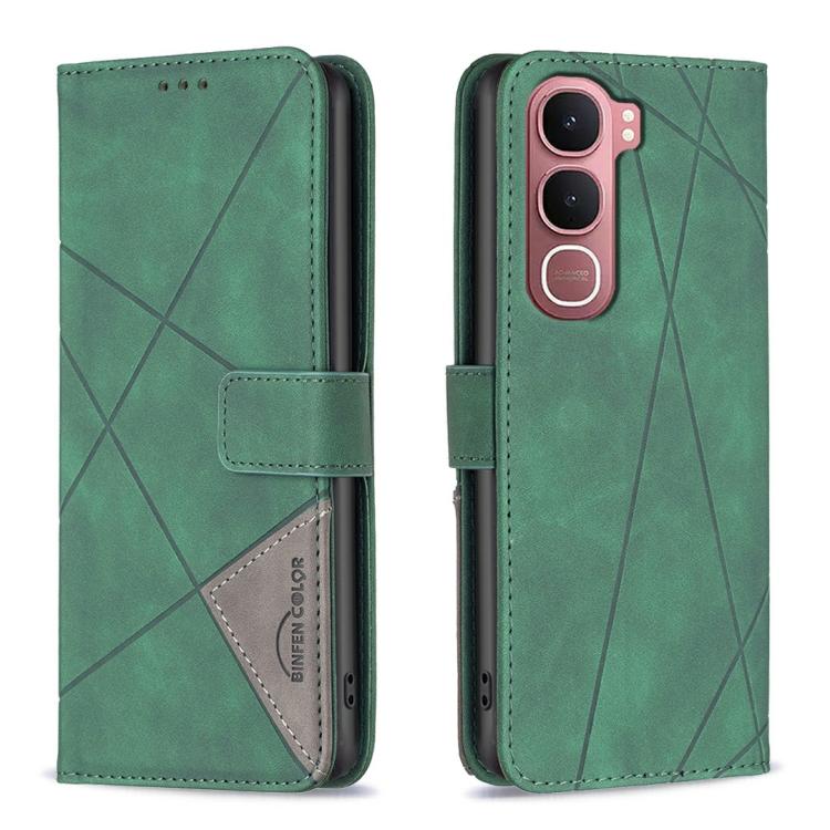 Magnetic Buckle Rhombus Texture Leather Phone Case, For vivo Y21 5G 2026 / Y05 4G, For vivo Y31 5G 2025, For vivo Y400 5G Global, For vivo Y39 5G, For vivo Y29S 5G Global / Y04 5G Global, For vivo Y29 4G, For vivo Y28 4G, For vivo Y200i 5G / Y38 5G