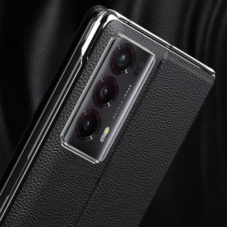 Smart View Window Plain Leather Phone Case, For Honor Magic V2
