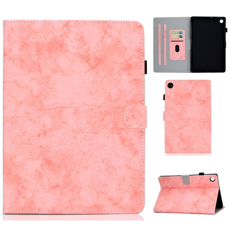 For Lenovo Tab M10 Plus TB-X606F Marble Style Cloth Texture Tablet PC Protective Leather Case with Bracket & Card Slot & Pen Slot & Anti Skid Strip & Wake-up / Sleep Function, For Lenovo Tab M10 Plus TB-X606F