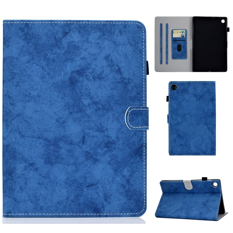 For Lenovo Tab M10 Plus TB-X606F Marble Style Cloth Texture Tablet PC Protective Leather Case with Bracket & Card Slot & Pen Slot & Anti Skid Strip & Wake-up / Sleep Function, For Lenovo Tab M10 Plus TB-X606F