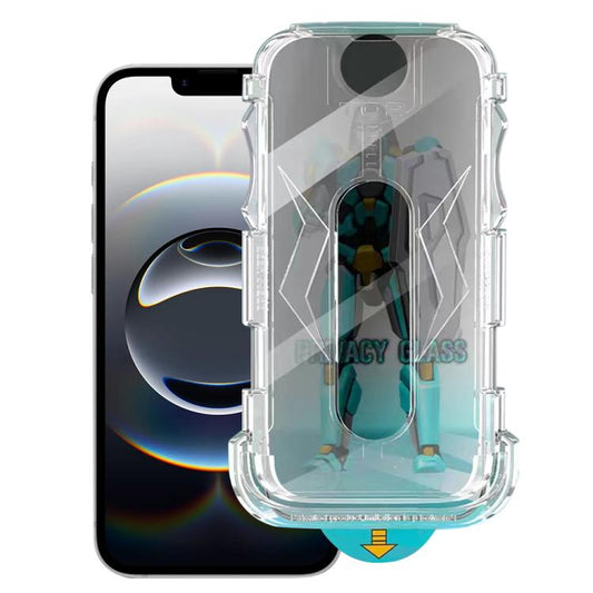 Easy Install 28 Degree Privacy Armor Tempered Glass Film, For iPhone 17e / 16e, For iPhone 17 Pro Max, For iPhone 17 Pro, For iPhone 17, For iPhone Air, For iPhone 16 Pro Max, For iPhone 16 Pro, For iPhone 16 Plus, For iPhone 16, For iPhone 15 Pro Max ...