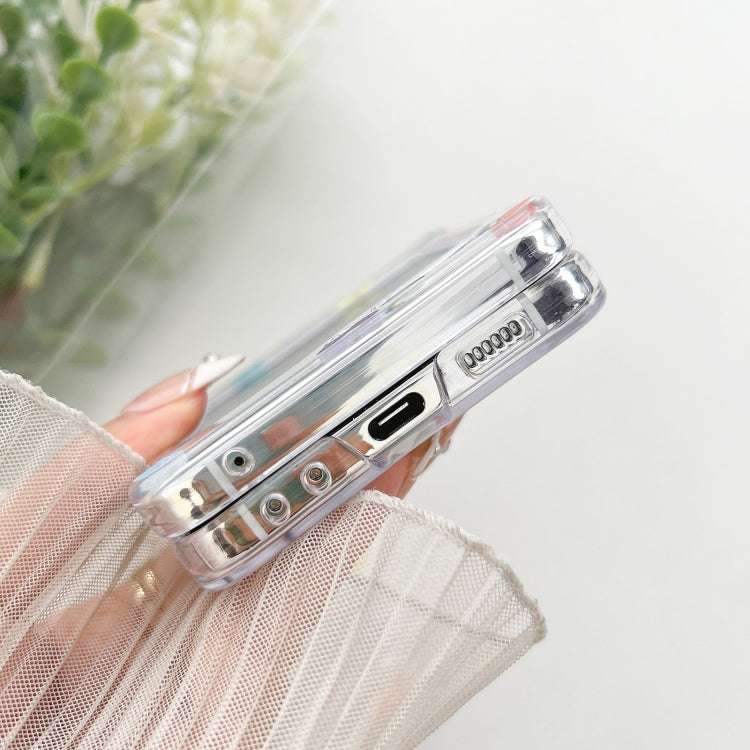 Transparent PC All Inclusive Hinge Folding Phone Case with Bracelet, For Samsung Galaxy Z Flip5