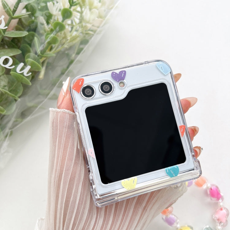 Transparent PC All Inclusive Hinge Folding Phone Case with Bracelet, For Samsung Galaxy Z Flip5