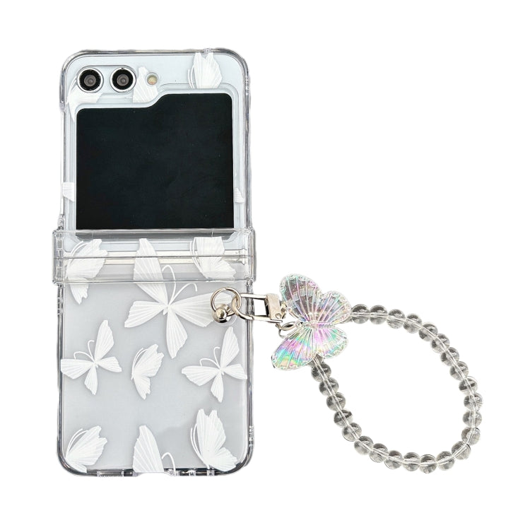 Transparent PC All Inclusive Hinge Folding Phone Case with Bracelet, For Samsung Galaxy Z Flip5
