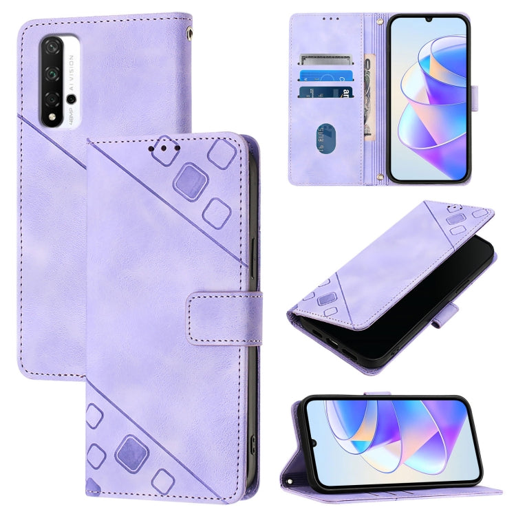 Skin-feel Embossed Leather Phone Case, For Honor 60, For Honor 50 Lite, For Honor 50 SE, For Honor 20 / 20 Pro / 20s