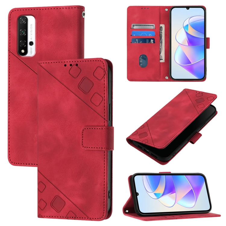 Skin-feel Embossed Leather Phone Case, For Honor 60, For Honor 50 Lite, For Honor 50 SE, For Honor 20 / 20 Pro / 20s