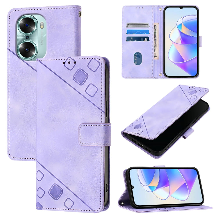 Skin-feel Embossed Leather Phone Case, For Honor 60, For Honor 50 Lite, For Honor 50 SE, For Honor 20 / 20 Pro / 20s
