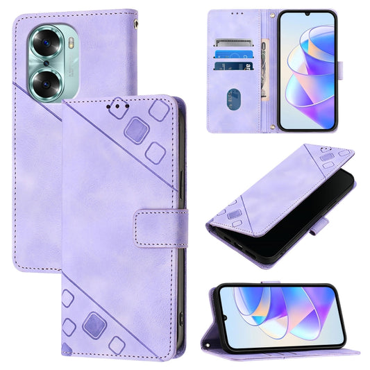 Skin-feel Embossed Leather Phone Case, For Honor 60, For Honor 50 Lite, For Honor 50 SE, For Honor 20 / 20 Pro / 20s