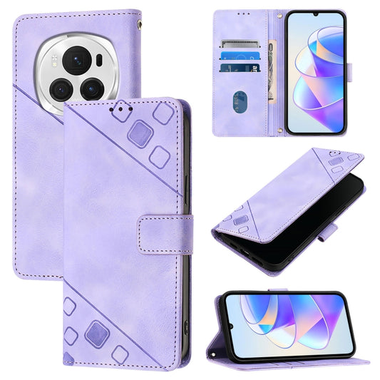 Skin-feel Embossed Leather Phone Case, For Honor Magic6 Pro 5G Global, For Honor Magic6 5G Global, For Honor X8b, For Honor X9b / Magic6 Lite 5G Global, For Honor X6a, For Honor 90 Lite, For Honor 90 Pro, For Honor 90