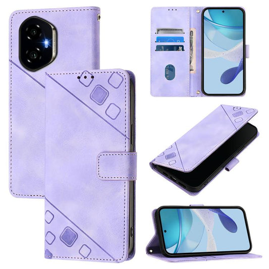 Skin-feel Embossed Leather Phone Case, For Honor 300 5G, For Honor X9c 5G Global, For Honor X6b, For Honor 200, For Honor 200 Pro, For Honor Play 50, For Honor 200 Lite Global, For Honor 90 Smart / X7b 4G / 5G
